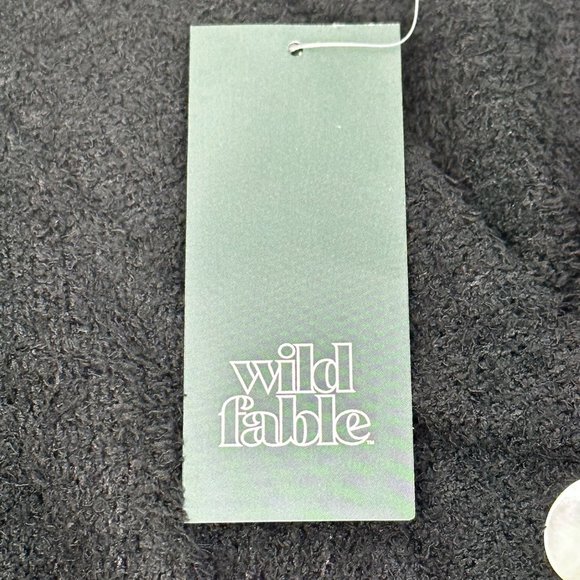 2 Piece Wild Fable Women's Large Black Crop Sweater And Blue Ribbed T-Shirt New - Picture 3 of 16